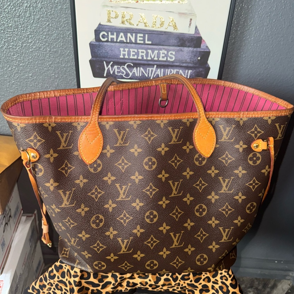 Louis Vuitton Brown and Orange Tote Bag